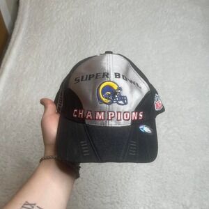 Vintage St. Louis rams men's black Super‎ Bowl adjustable hat puma 2000 nfl
